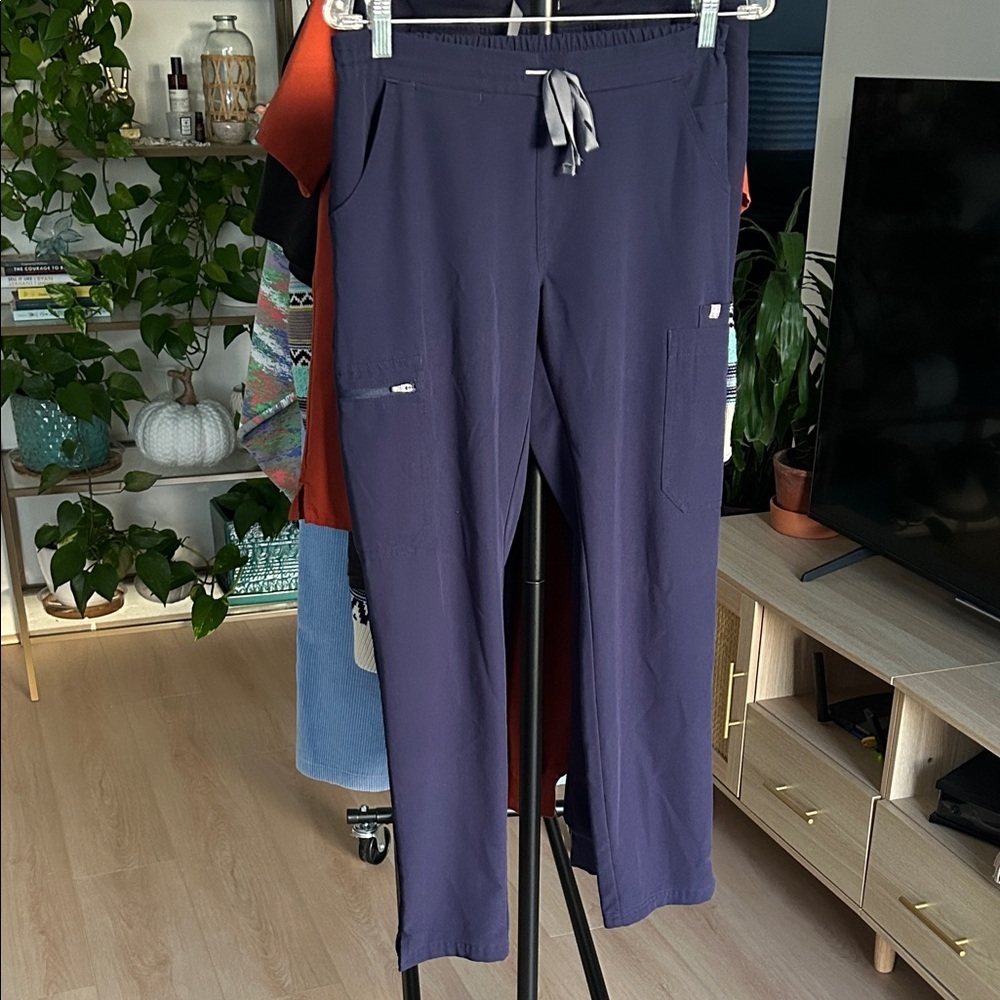 Figs Navy Blue Skinny Scrub Pants